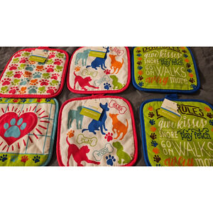 NWT - Dog Themed pot holders or hot pads - 6 in the lot
